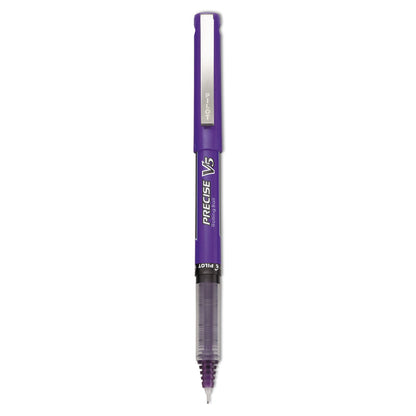 Pilot Precise V5 Roller Ball Pen, Stick, Extra-Fine 0.5 mm, Purple Ink, Purple Barrel, Dozen