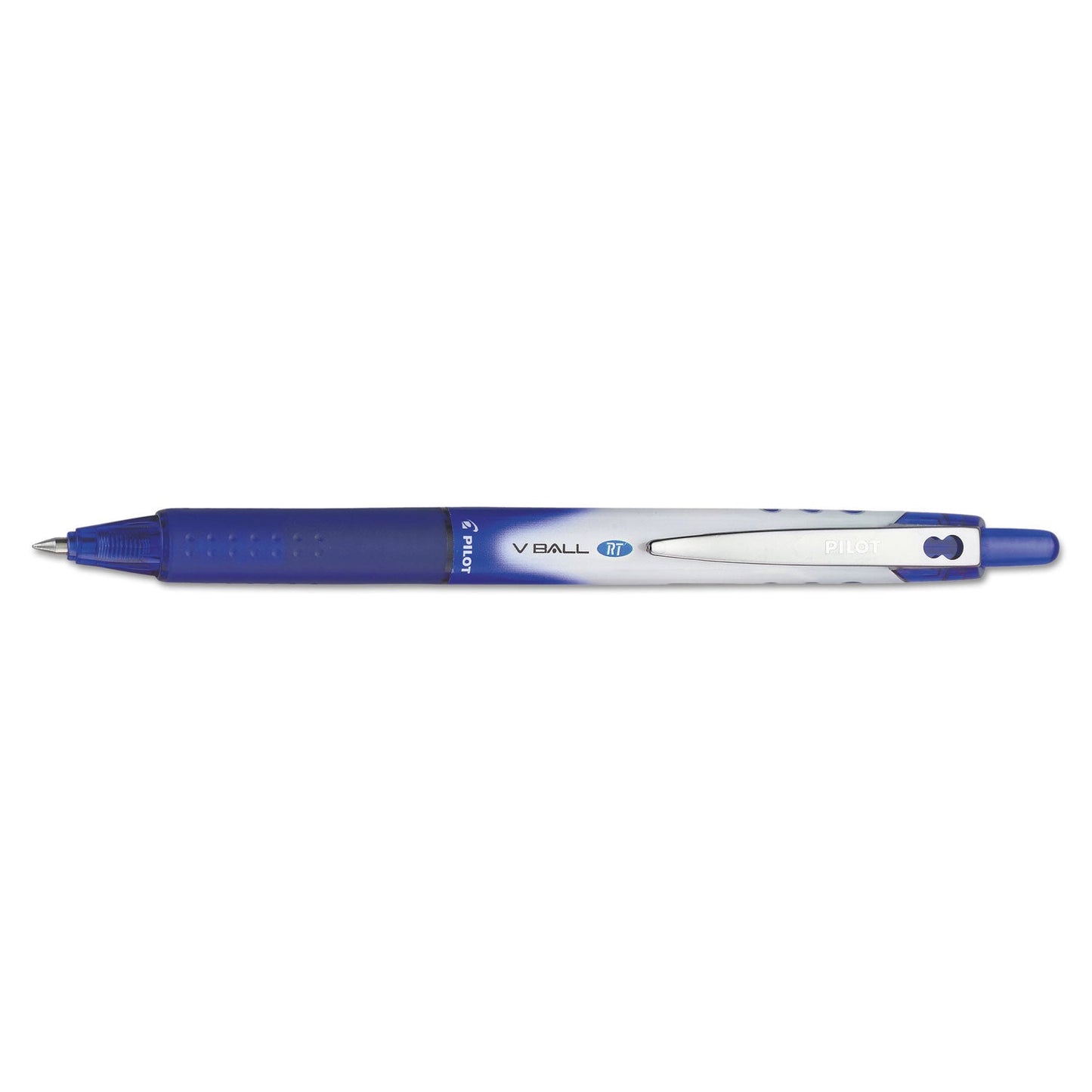 Pilot VBall RT Liquid Ink Roller Ball Pen, Retractable, Extra-Fine 0.5 mm, Blue Ink, Blue/White Barrel