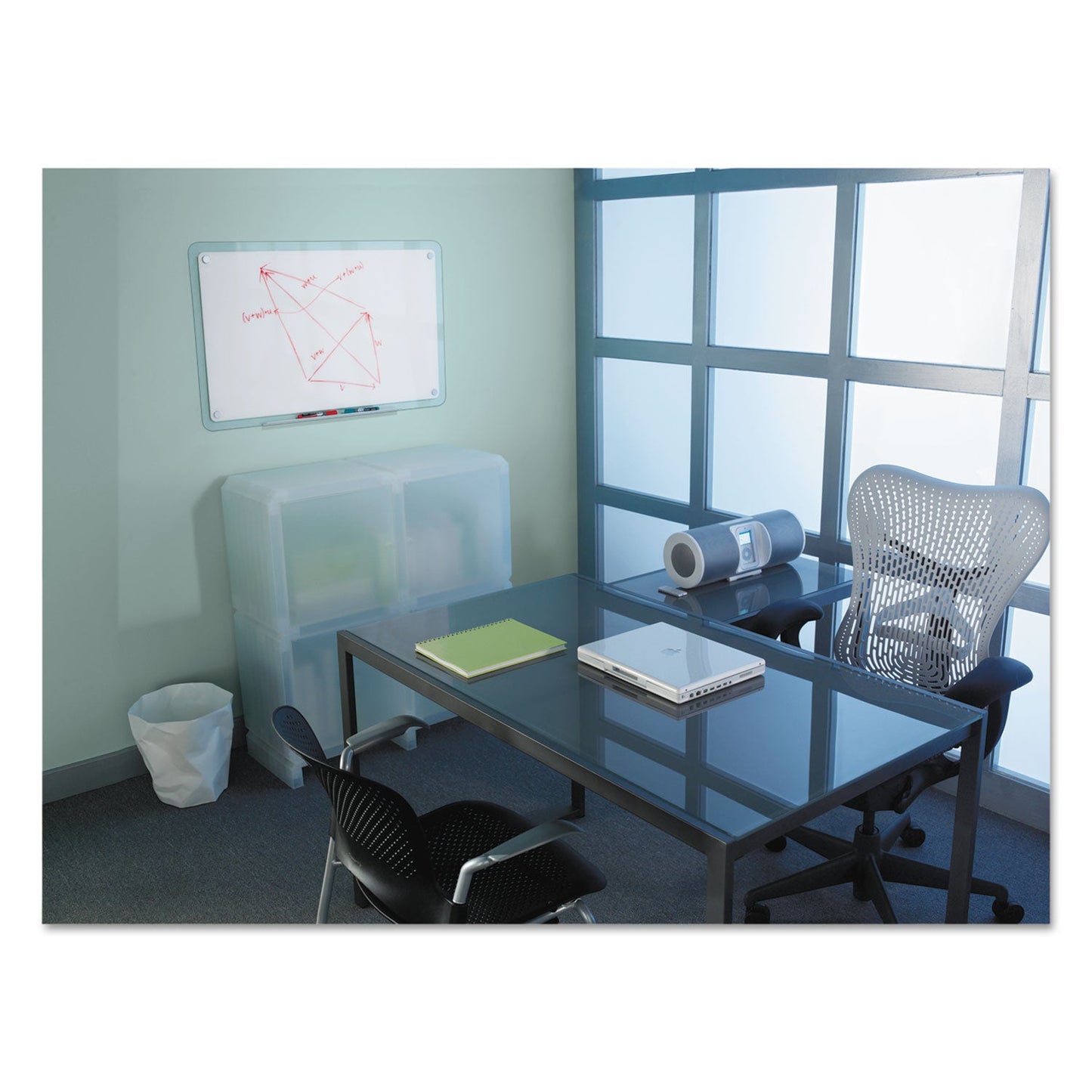 Quartet iQ Total Erase Board, 36 x 23, White, Clear Frame