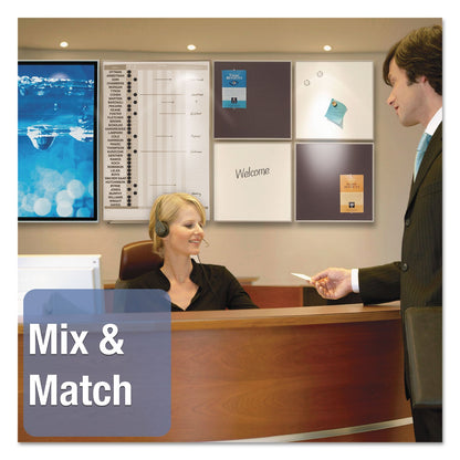 Quartet Matrix Magnetic Boards, Painted Steel, 23 x 16, White, Aluminum Frame