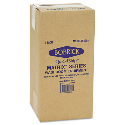 Bobrick Matrix Series Two-Roll Tissue Dispenser, 6.25 x 6.88 x 13.5, Gray