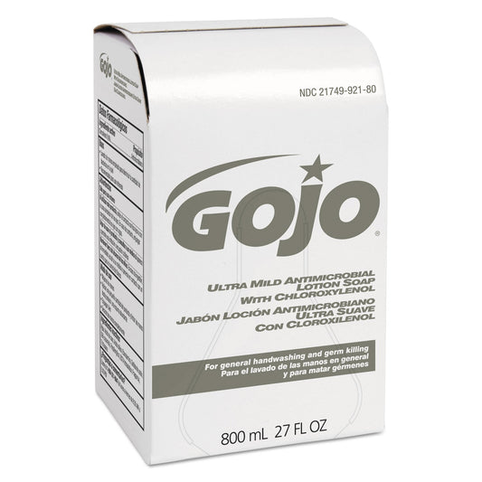 GOJO Ultra Mild Lotion Soap w/Chloroxylenol Refill, Floral Balsam, 800 mL, 12/Carton