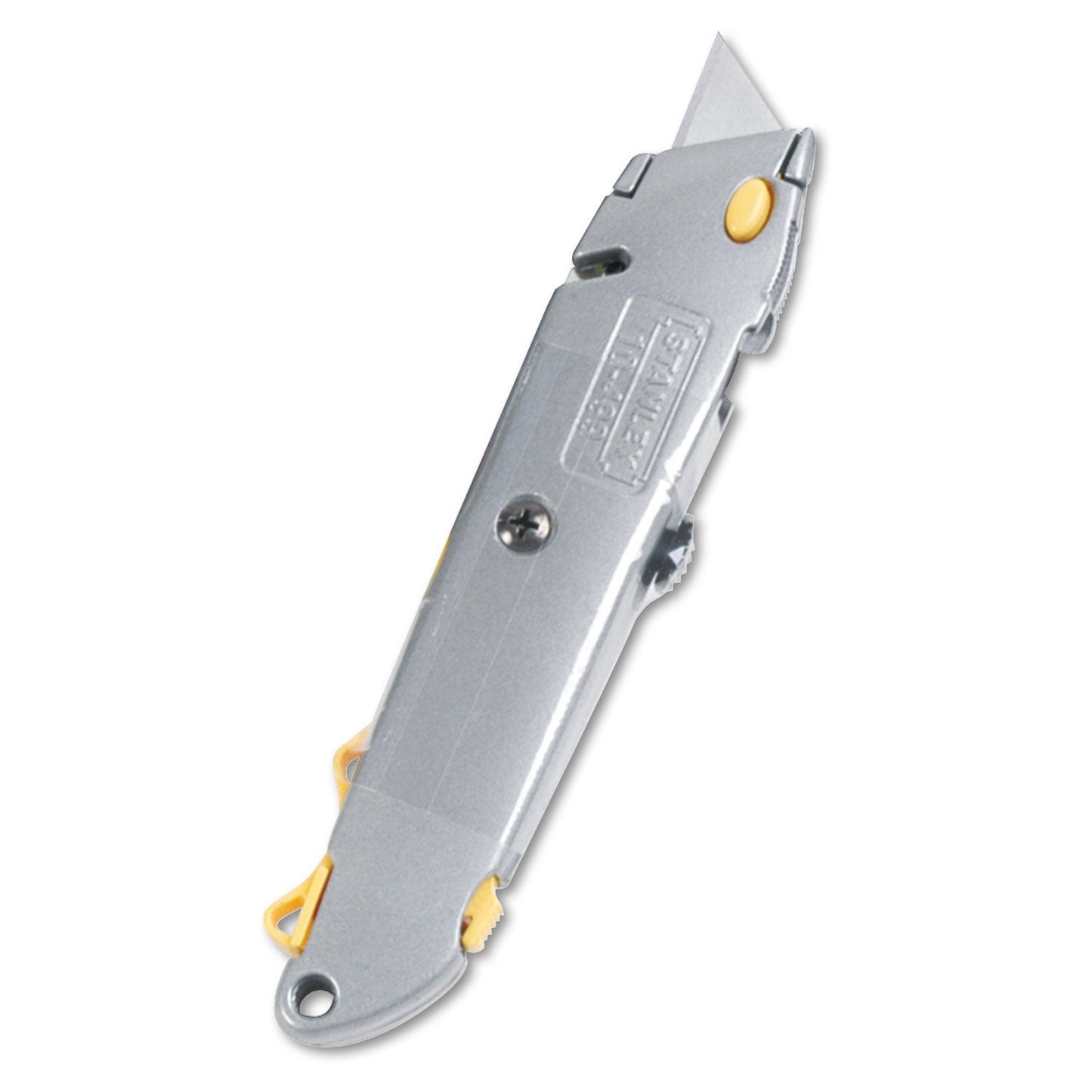 Stanley Quick-Change Utility Knife with Retractable Blade and Twine Cutter, 6" Metal Handle, Gray