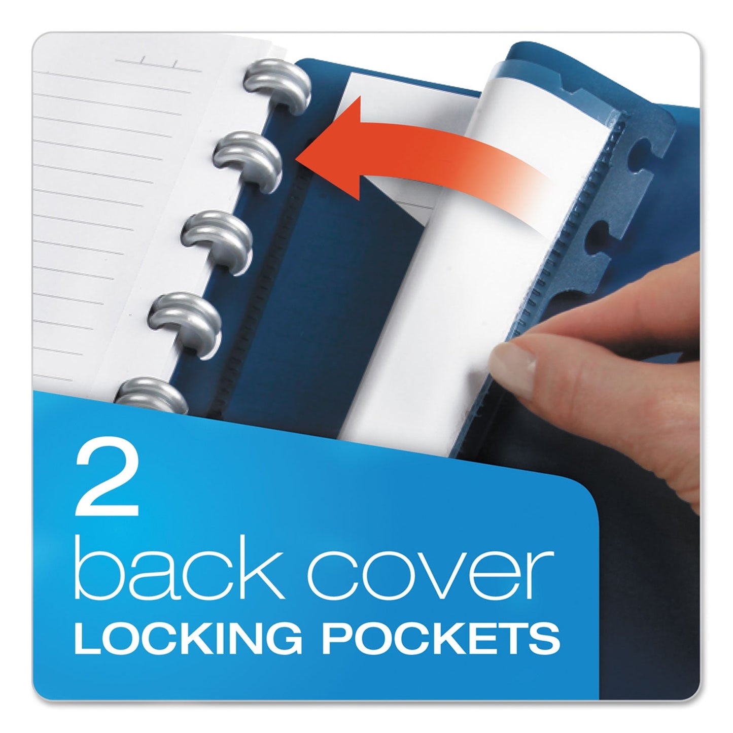 Ampad Versa Crossover Notebook, 3 Subject, Wide/Legal Rule, Navy Cover, 11 x 8.5, 60 Sheets