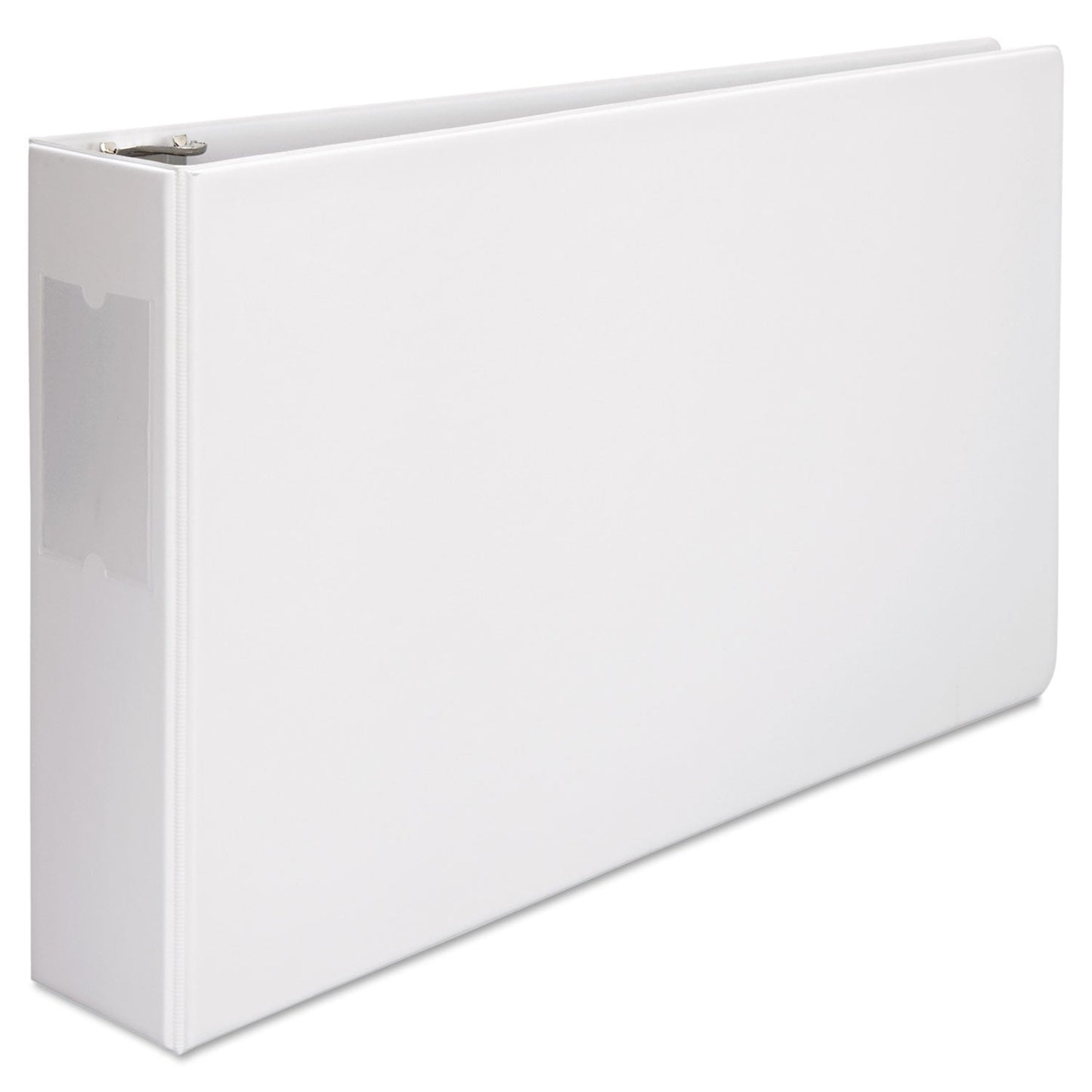 Universal Ledger-Size Round Ring Binder with Label Holder, 3 Rings, 3" Capacity, 11 x 17, White