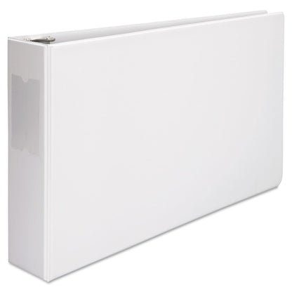 Universal Ledger-Size Round Ring Binder with Label Holder, 3 Rings, 3" Capacity, 11 x 17, White