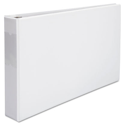 Universal Ledger-Size Round Ring Binder with Label Holder, 3 Rings, 2" Capacity, 11 x 17, White