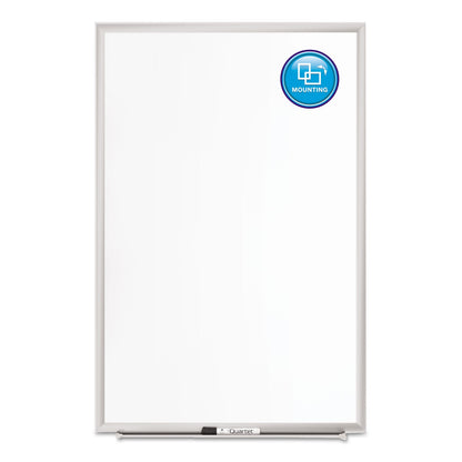 Quartet Classic Series Porcelain Magnetic Board, 48 x 36, White, Silver Alum. Frame