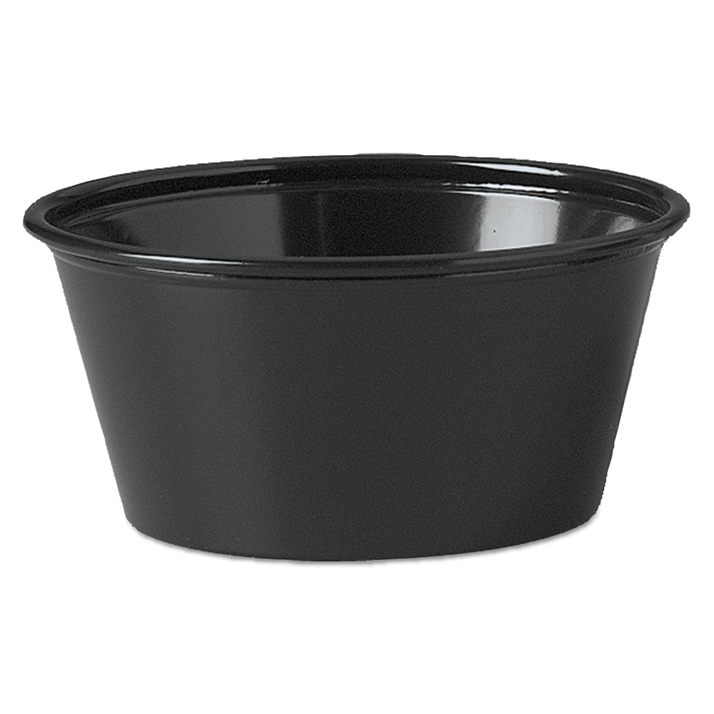 Dart Polystyrene Souffle Cups, 3.25 oz, Black, 250/Bag, 10 Bags/Carton