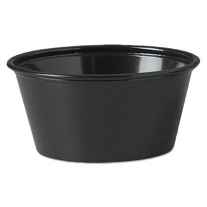 Dart Polystyrene Souffle Cups, 3.25 oz, Black, 250/Bag, 10 Bags/Carton