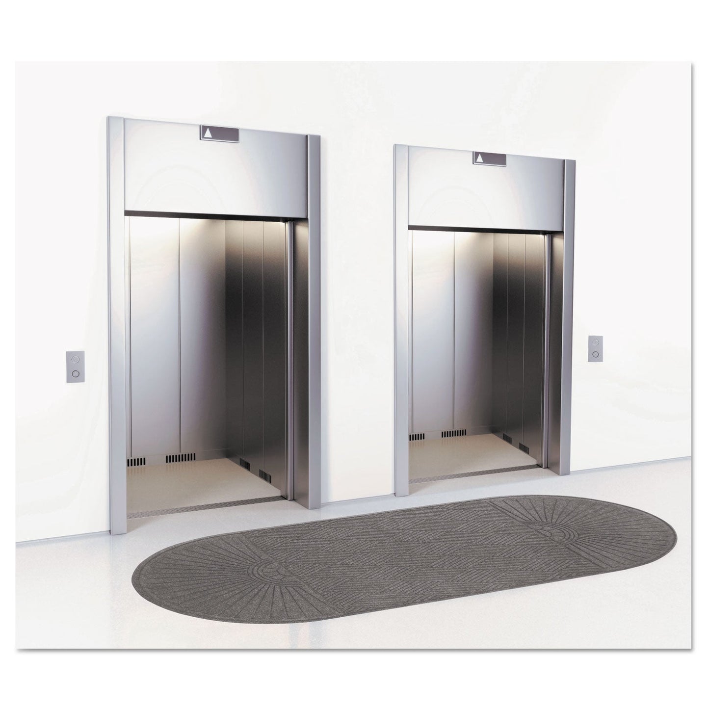 Guardian EcoGuard Diamond Floor Mat, Double Fan, 48 x 96, Charcoal