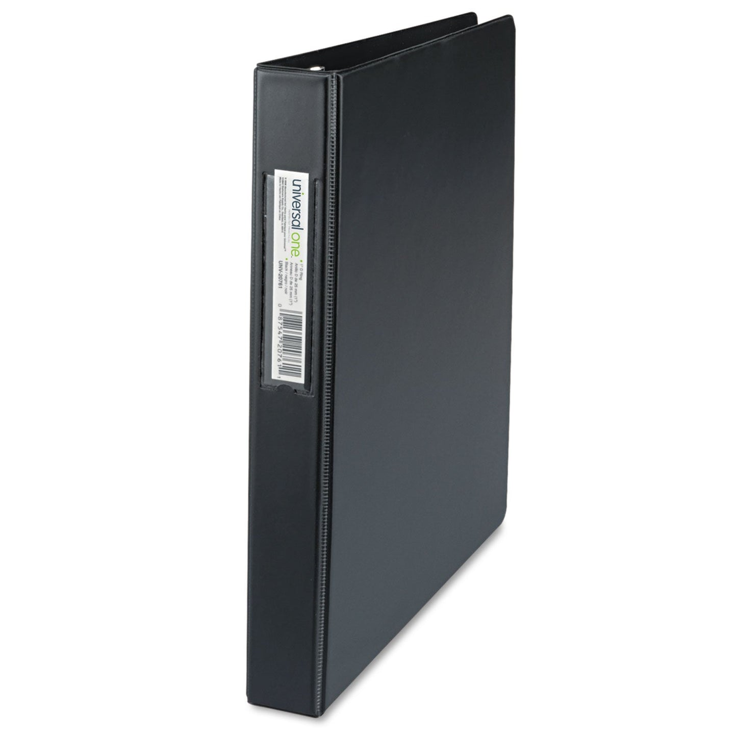 Universal Deluxe Non-View D-Ring Binder with Label Holder, 3 Rings, 1" Capacity, 11 x 8.5, Black