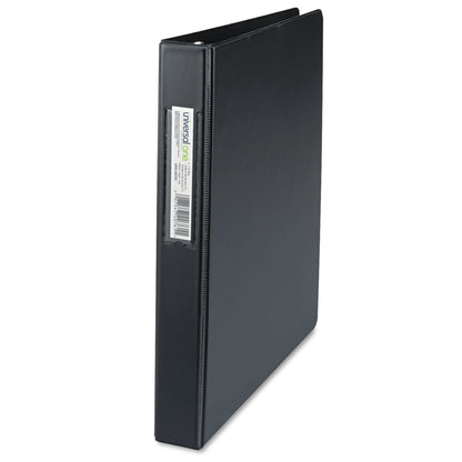 Universal Deluxe Non-View D-Ring Binder with Label Holder, 3 Rings, 1" Capacity, 11 x 8.5, Black