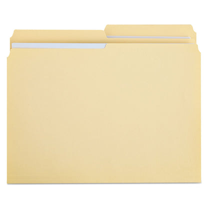 Universal Double-Ply Top Tab Manila File Folders, 1/2-Cut Tabs: Assorted, Letter Size, 0.75" Expansion, Manila, 100/Box