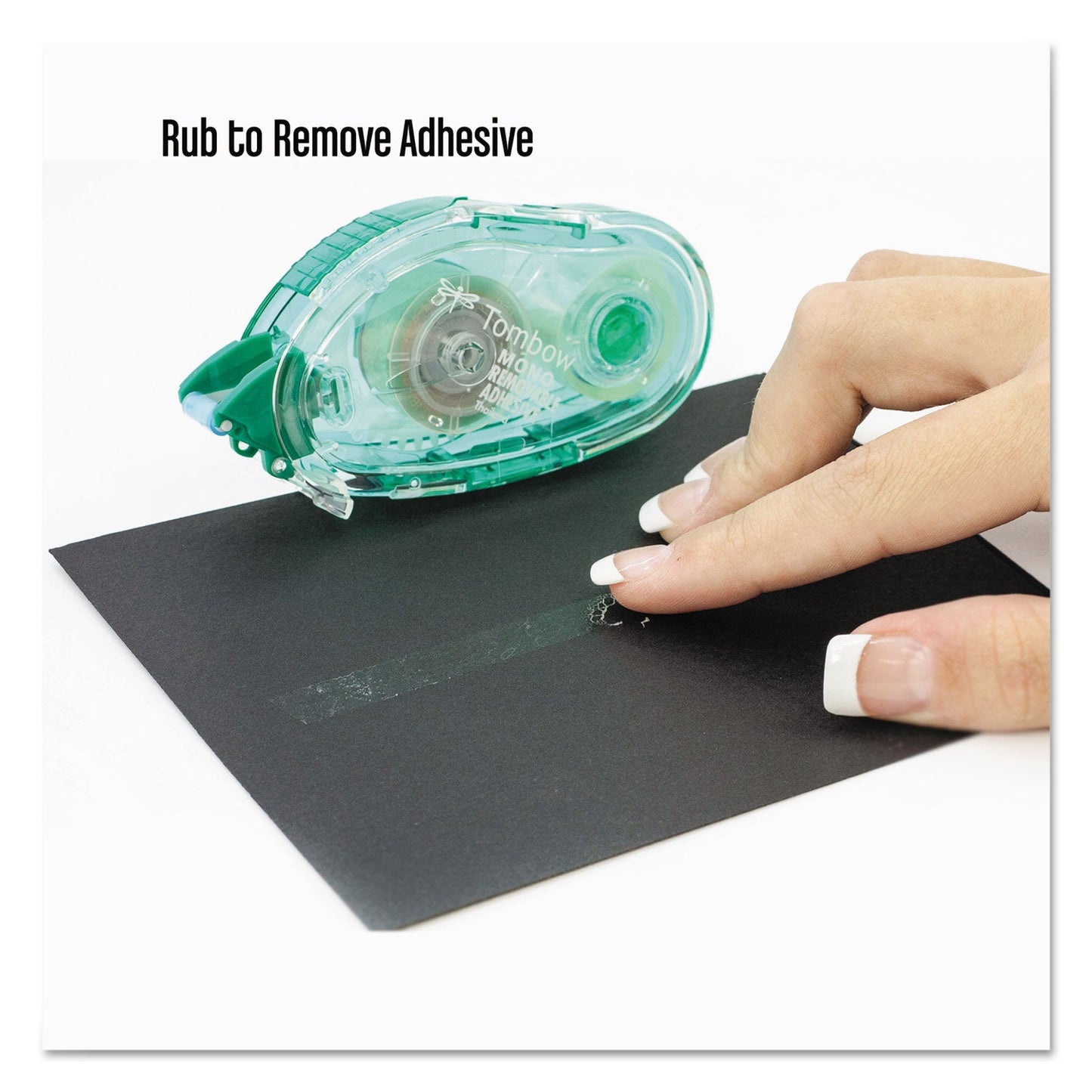 Tombow MONO Removable Adhesive Applicator, 0.33" x 39.33 ft, Dries Light Green