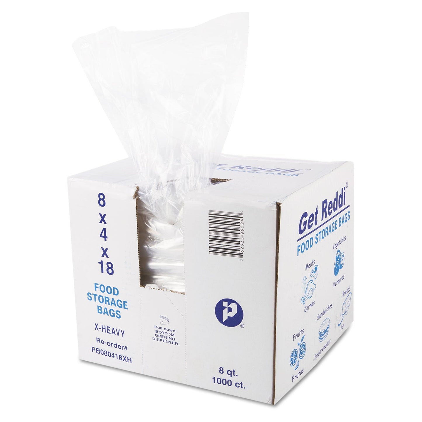 Inteplast Group Food and Utility Bags, 8 qt, 1.2 mil, 8" x 18", Clear, 1,000/Carton