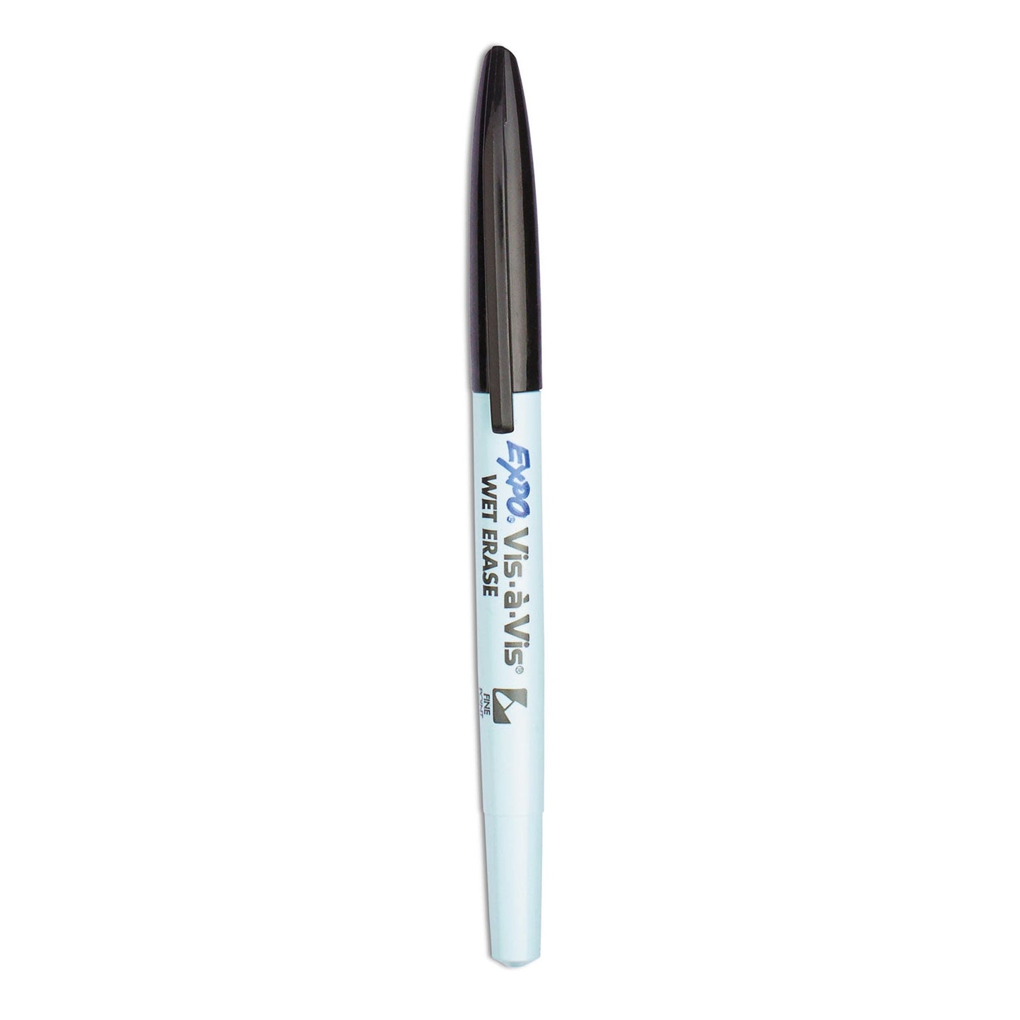 EXPO Vis-a-Vis Wet Erase Marker, Fine Bullet Tip, Black, Dozen