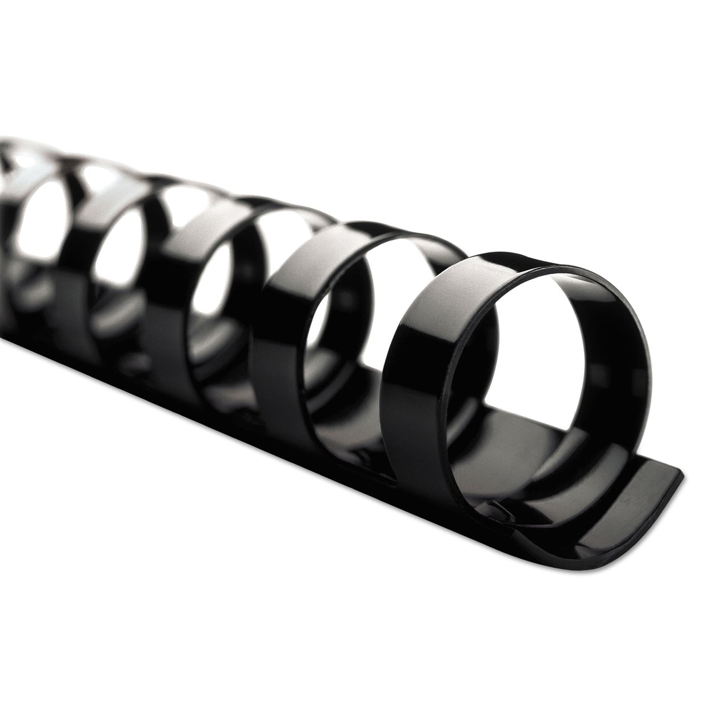 GBC CombBind Standard Spines, 1/4" Diameter, 25 Sheet Capacity, Black, 100/Box