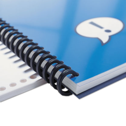 GBC Instant Report Kit, 5/16" Capacity, Clear/Black Cover, Black Spine
