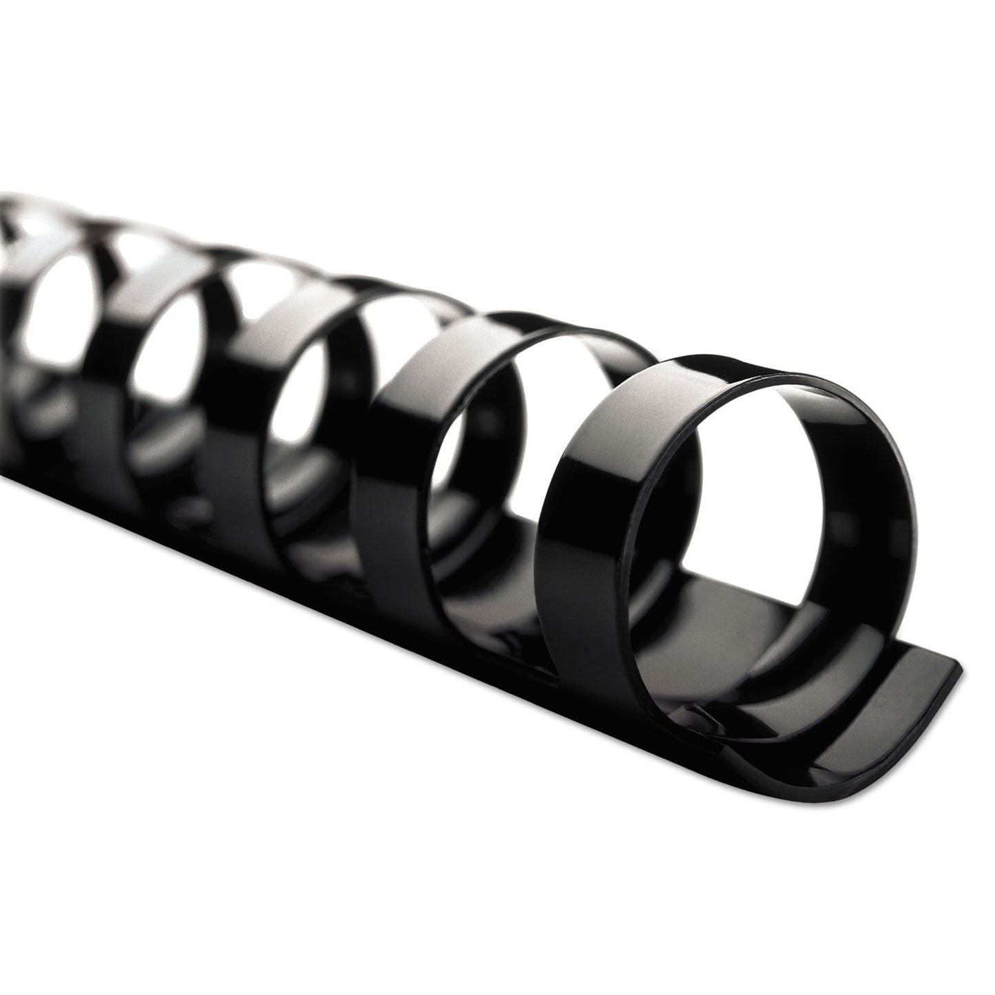 GBC CombBind Standard Spines, 1/2" Diameter, 90 Sheet Capacity, Black, 100/Box