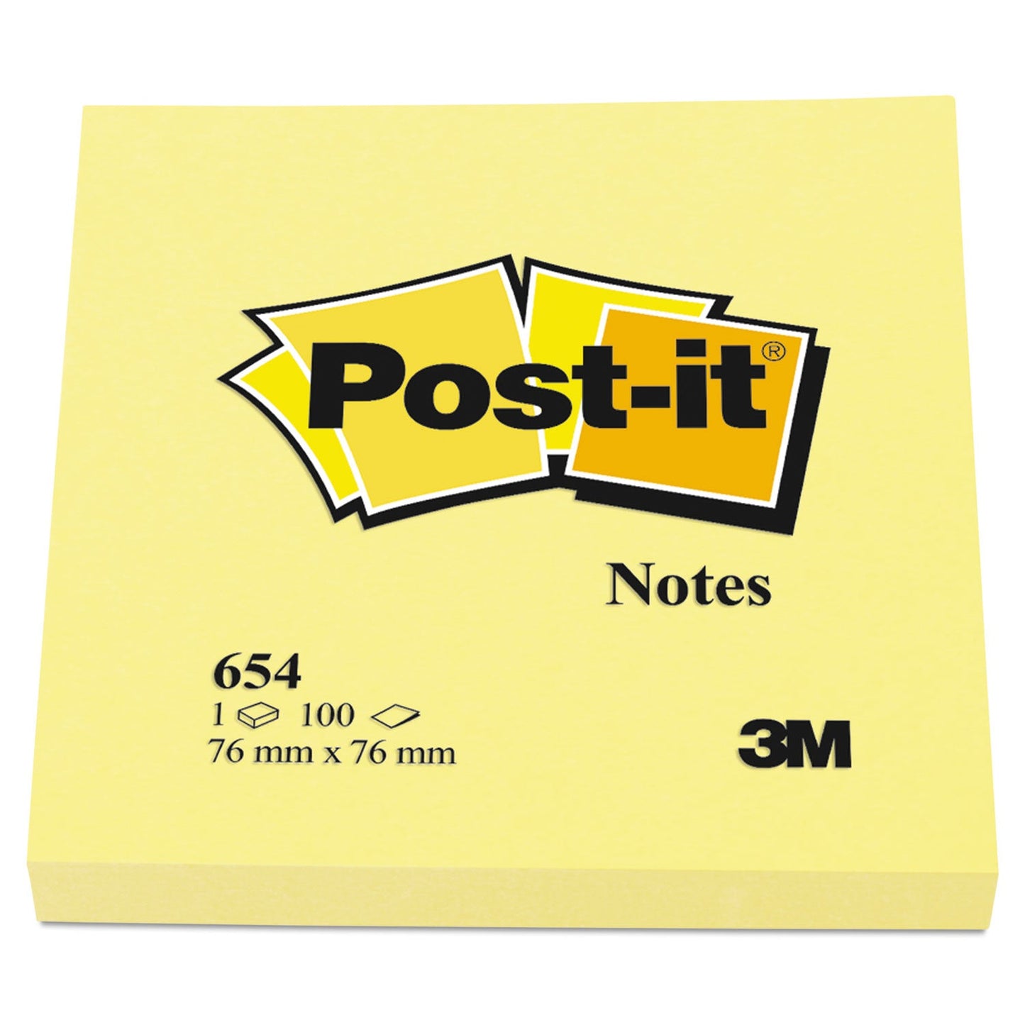 Post-it Original Pads in Canary Yellow, 3" x 3", 100 Sheets/Pad, 12 Pads/Pack