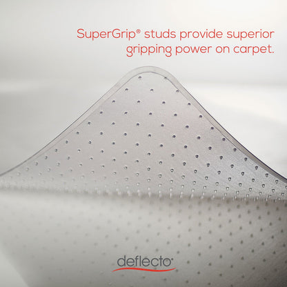 deflecto DuraMat Moderate Use Chair Mat, Low Pile Carpet, Flat, 36 x 48, Lipped, Clear