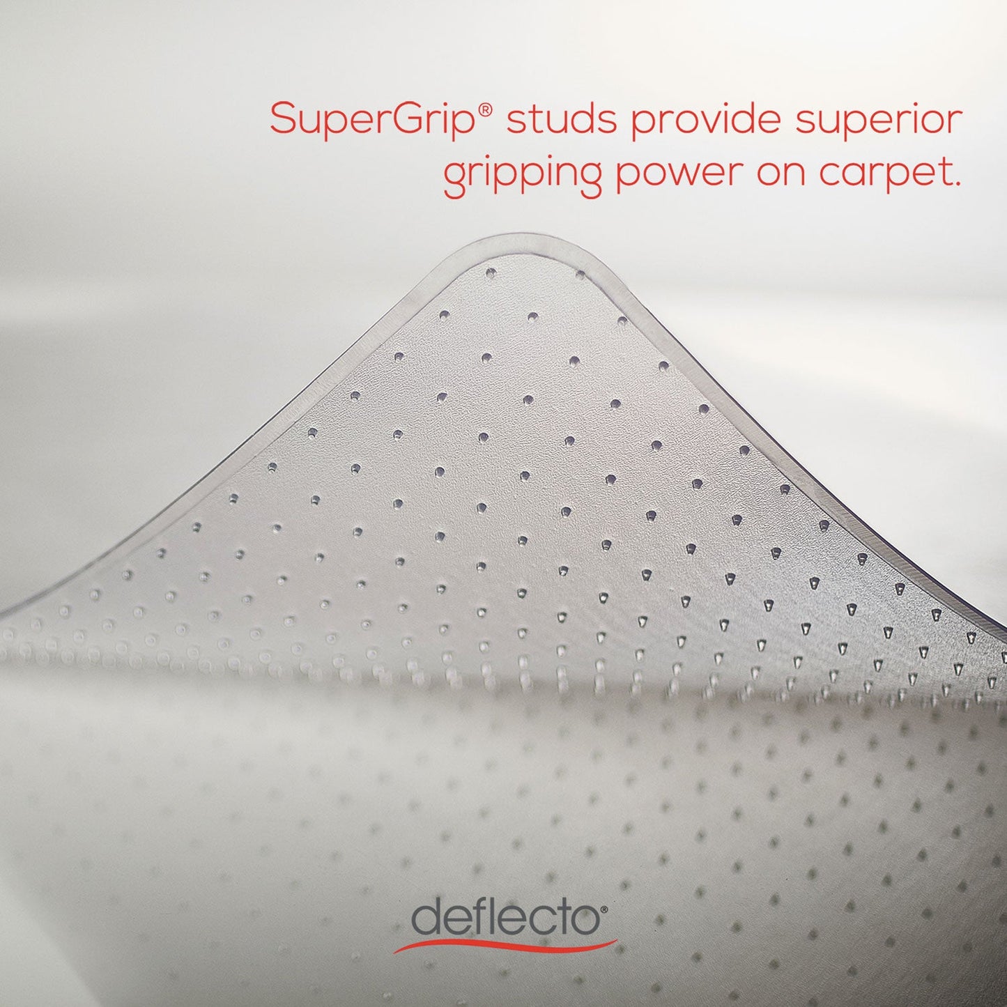 deflecto SuperMat Frequent Use Chair Mat, Med Pile Carpet, 45 x 53, Beveled Rectangle, Clear