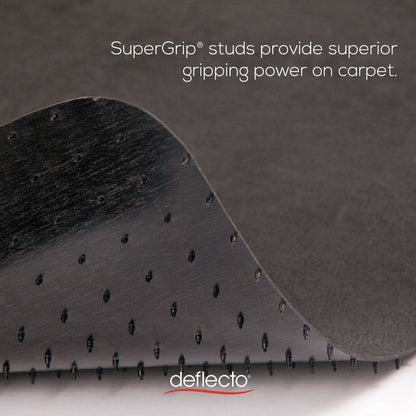 deflecto EconoMat Occasional Use Chair Mat for Low Pile Carpet, 46 x 60, Rectangular, Black