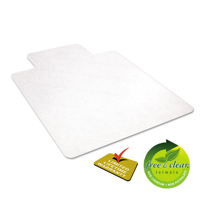 deflecto EconoMat All Day Use Chair Mat for Hard Floors, 36 x 48, Lipped, Clear