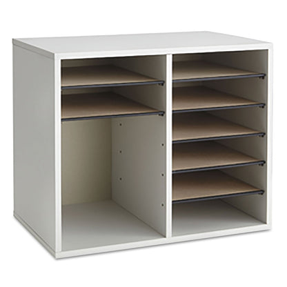 Safco Fiberboard Literature Sorter, 12 Compartments, 19.63 x 11.88 x 16.13, Gray