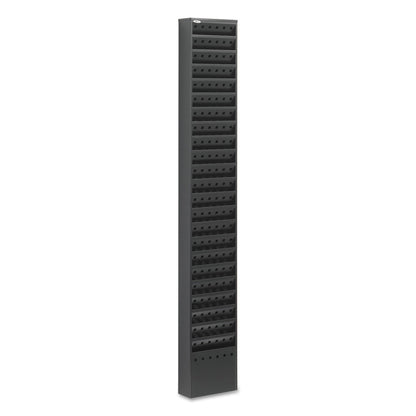 Safco Steel Magazine Rack, 23 Compartments, 10w x 4d x 65.5h, Black