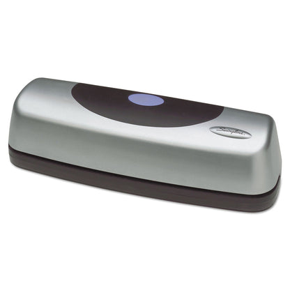 Swingline 15-Sheet Electric/Battery Portable Desktop Punch, Three-Holes, 9/32" Holes, Silver/Black