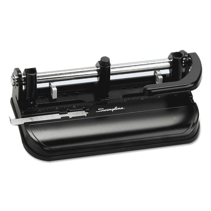 Swingline 32-Sheet Lever Handle Heavy-Duty Two- to Seven-Hole Punch, 9/32" Holes, Black