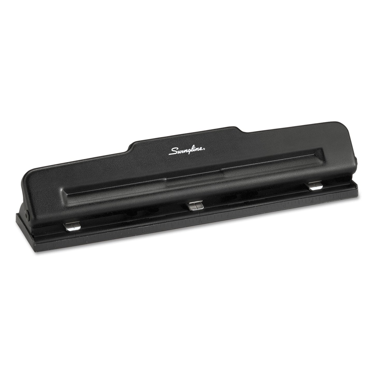 Swingline 10-Sheet Desktop Light-Duty Two- to Three-Hole Adjustable Punch, 9/32" Holes, Black