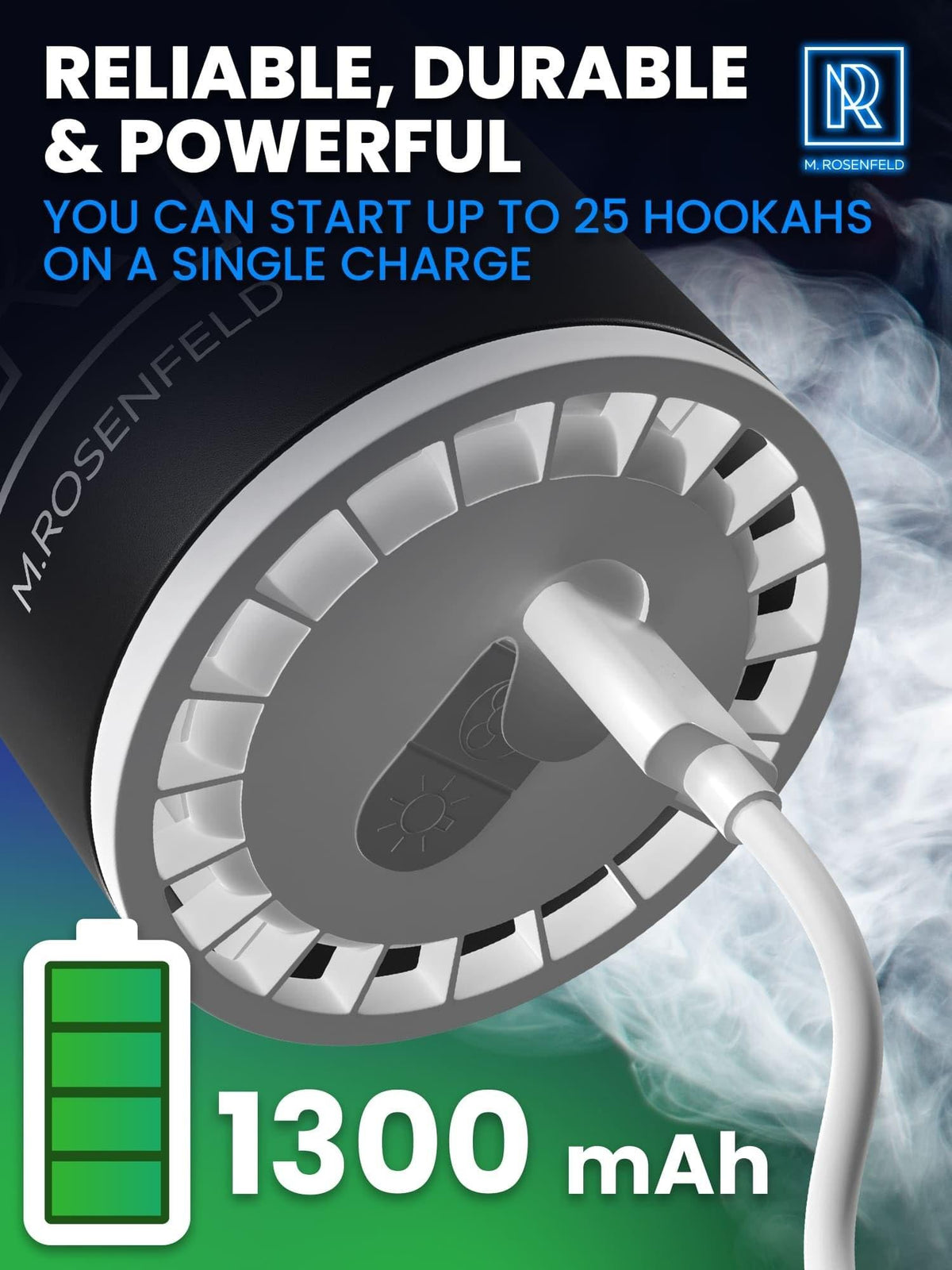 Hookah Starter Pump  Hookah Pump Starter with 1300 mAh Rechargeable Battery  Portable Electric Hooka Blower & Vacuum Starter  Mini Air Pump with LED Light, Quiet & Efficient
