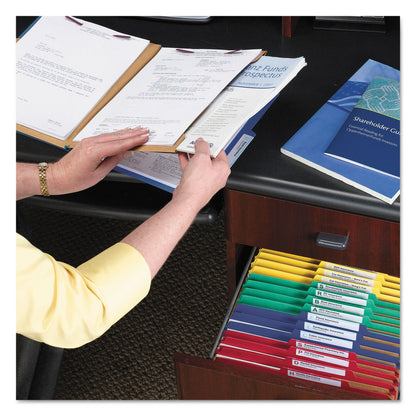 Smead 6-Section Pressboard Top Tab Pocket-Style Classification Folder, SafeSHIELD Fasteners, 2 Dividers, Legal, Dark Blue, 10/Box