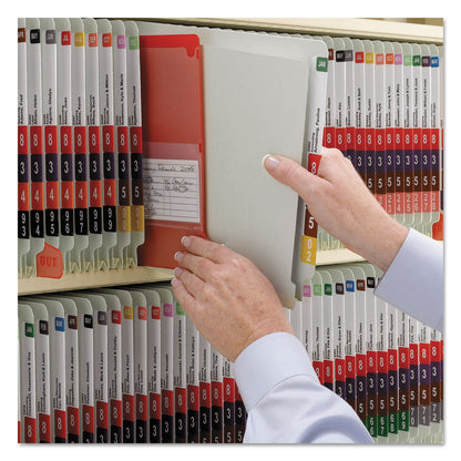 Smead End Tab Pressboard Classification Folders with SafeSHIELD Coated Fasteners, 1 Divider, Legal Size, Gray-Green, 10/Box