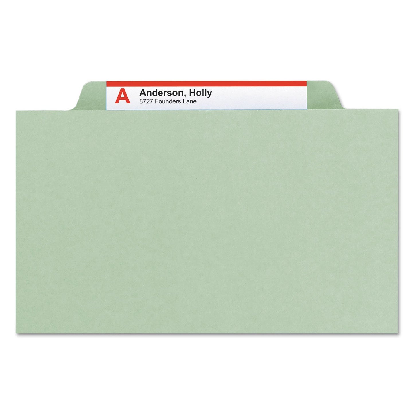 Smead 100% Recycled Pressboard Classification Folders, 1 Divider, Letter Size, Gray-Green, 10/Box