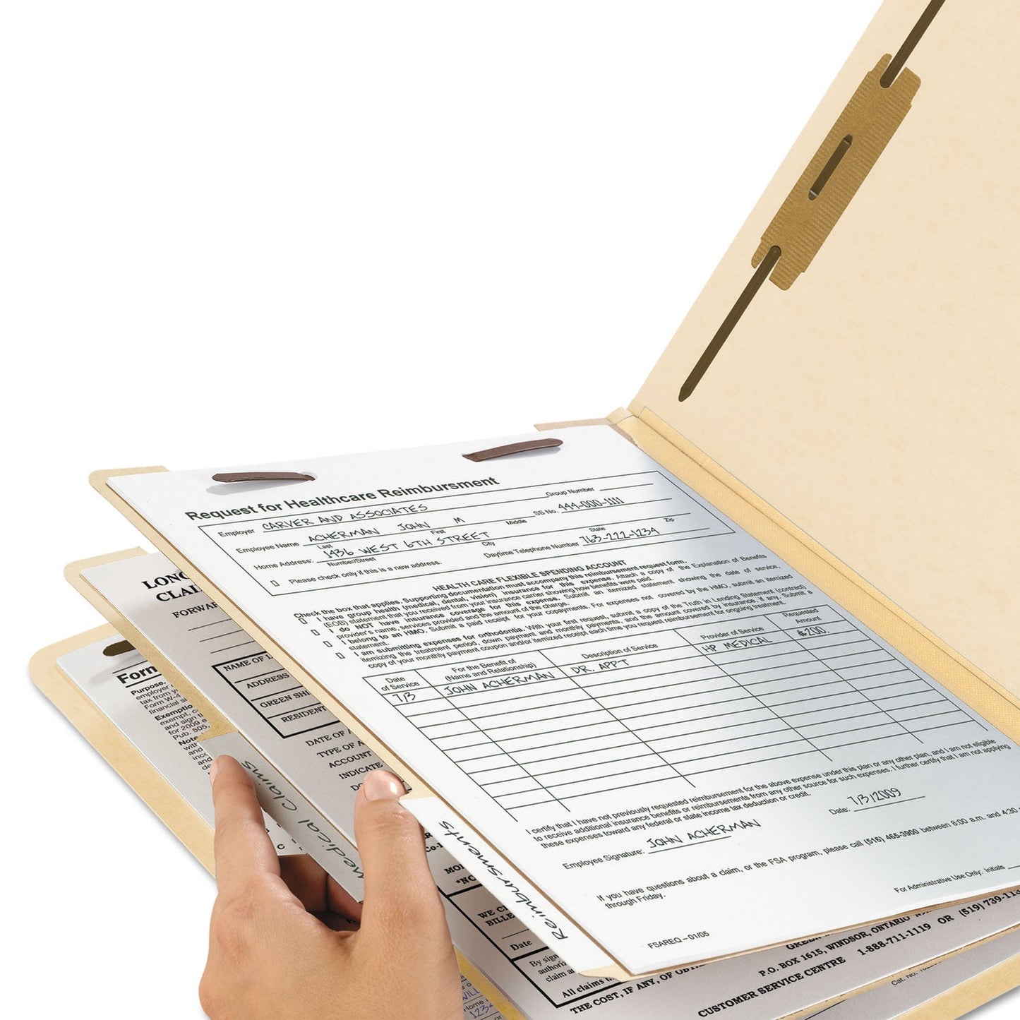 Smead Manila Four- and Six-Section Top Tab Classification Folders, 2 Dividers, Legal Size, Manila, 10/Box