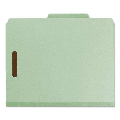 Smead 100% Recycled Pressboard Classification Folders, 1 Divider, Letter Size, Gray-Green, 10/Box