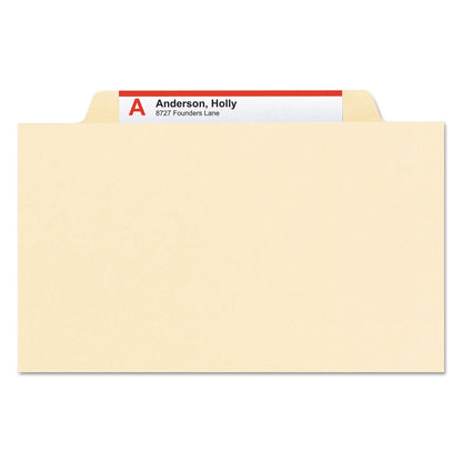 Smead Manila Four- and Six-Section Top Tab Classification Folders, 1 Divider, Legal Size, Manila, 10/Box