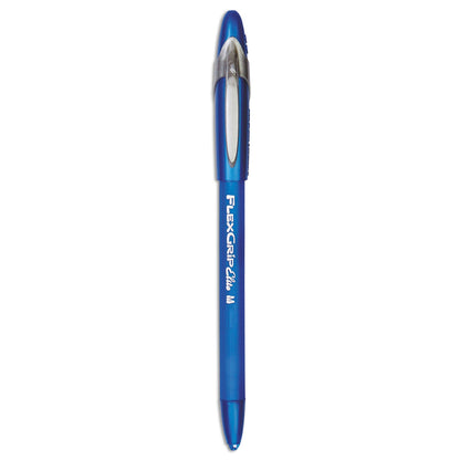 Paper Mate FlexGrip Elite Ballpoint Pen, Stick, Medium 1 mm, Blue Ink, Blue Barrel, Dozen
