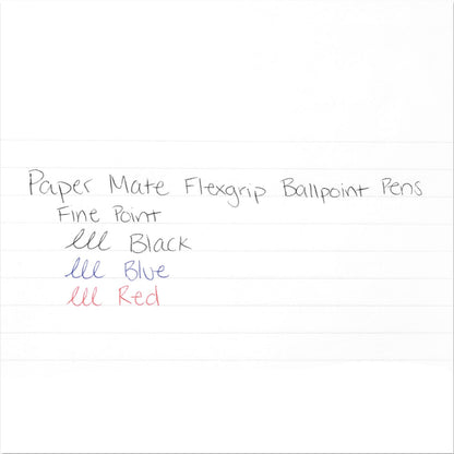Paper Mate FlexGrip Elite Ballpoint Pen, Stick, Medium 1 mm, Black Ink, Black Barrel, Dozen