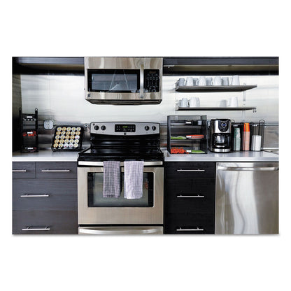 Safco Onyx Breakroom Organizers, 3 Compartments, 6 x 6 x 18, Steel Mesh, Black