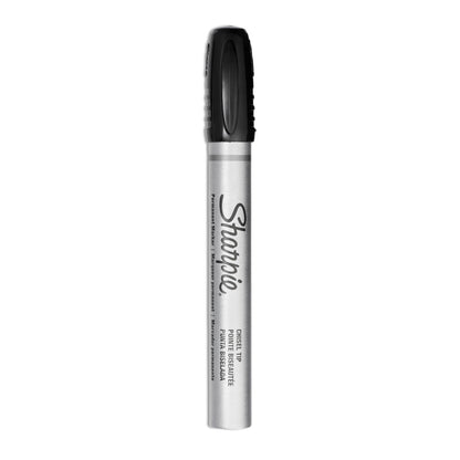 Sharpie Durable Metal Barrel Permanent Marker, Broad Chisel Tip, Black