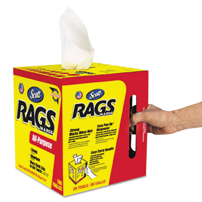 Scott Rags in a Box, POP-UP Box, 10 x 12, White, 200/Box