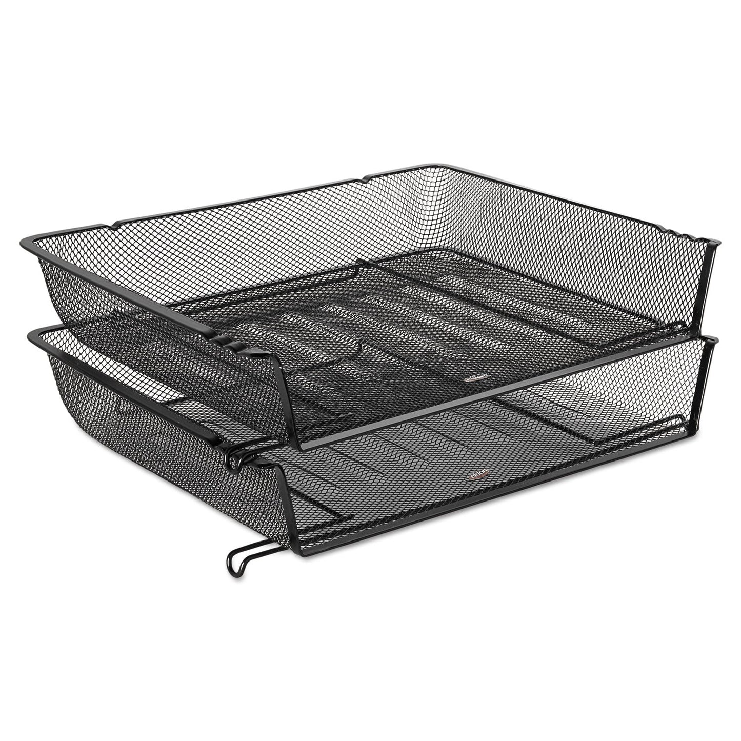 Rolodex Mesh Stacking Side Load Tray, 1 Section, Letter Size Files, 14.25" x 10.13" x 2.75", Black