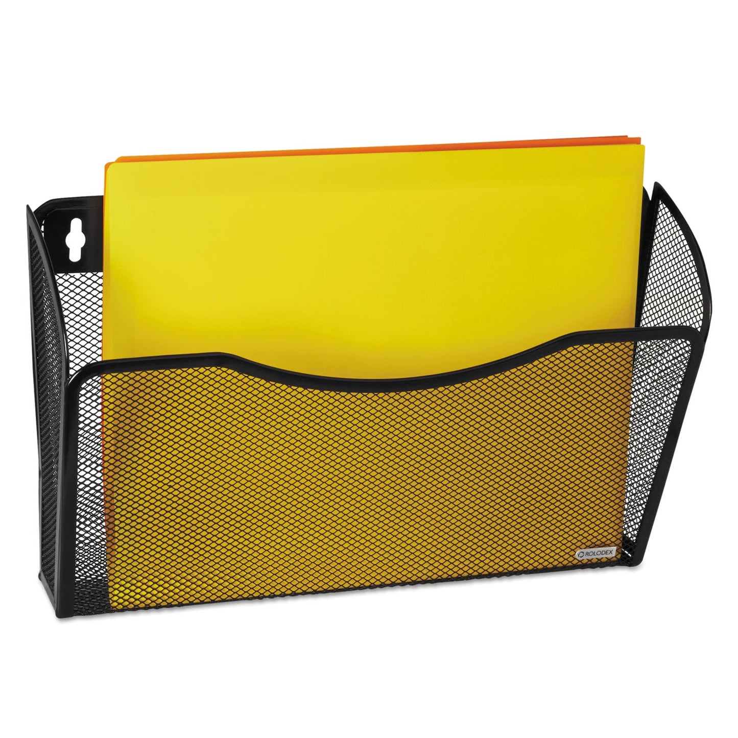 Rolodex Single Pocket Wire Mesh Wall File, Letter Size, 14" x 3.27" x 8.5", Black