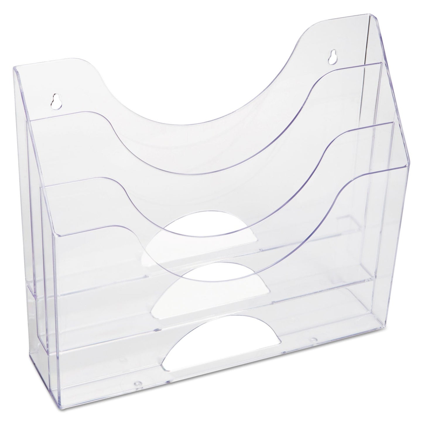 Rubbermaid Optimizers Multifunctional Three-Pocket File Folder Organizer, 3 Sections, Letter Size Files, 13" x 3.5" x 11.5", Clear