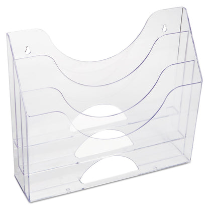 Rubbermaid Optimizers Multifunctional Three-Pocket File Folder Organizer, 3 Sections, Letter Size Files, 13" x 3.5" x 11.5", Clear